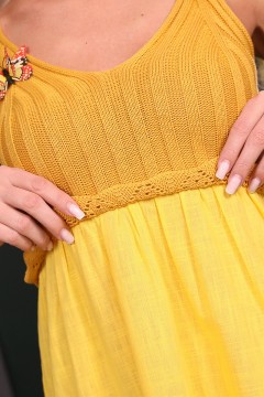 Сарафан жёлтый с булавкой-брошью Wisell(фото4)